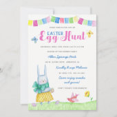 Waterverf Bunny Easter Egg Hunt Uitnodiging (Voorkant)