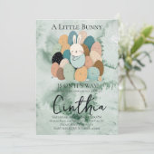 Waterverf Bunny Easter Pastel Baby shower Kaart (Staand voorkant)