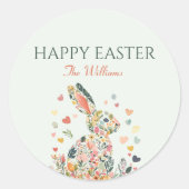 Waterverf Bunny Easter Sticker (Voorkant)
