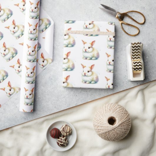 Waterverf Bunny Easter Wrapping Paper Cadeaupapier (Crafts)
