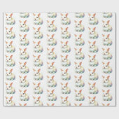 Waterverf Bunny Easter Wrapping Paper Cadeaupapier (Vlak)