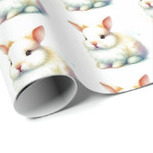 Waterverf Bunny Easter Wrapping Paper Cadeaupapier (Rol Hoek)