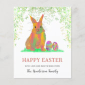 Waterverf Bunny en Eieren Happy Pasen (Voorkant)