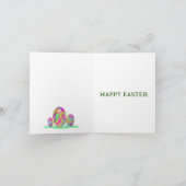 Waterverf Bunny en Eieren Happy Pasen Feestdagen Kaart (Binnen)