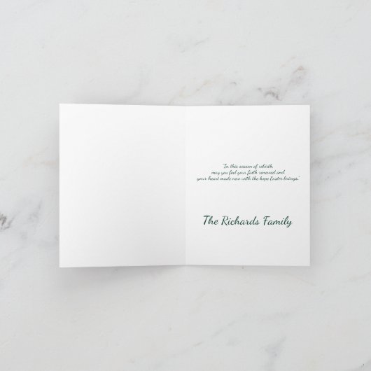 Waterverf bunny en lentbloemen, aangepast Pasen Kaart (Binnen)