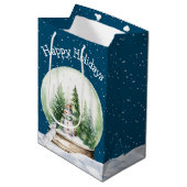 Waterverf Bunny en Sneeuwman Medium Cadeauzakje (Voorkant Gekanteld)