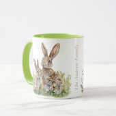 Waterverf Bunny Familienaam Pasen Mok (Voorkant links)