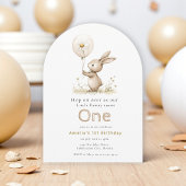 Waterverf Bunny Floral eerste verjaardag Kaart