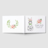 Waterverf Bunny Floral Girl Baby shower Gastenboek (Volledig)