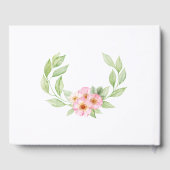 Waterverf Bunny Floral Girl Baby shower Gastenboek (Achterkant)