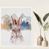 Waterverf Bunny Forest Nursery Child Woodland Poster