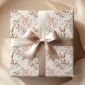 Waterverf Bunny Gezichten & Bloemenkrans Cadeaupapier