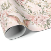 Waterverf Bunny Gezichten & Bloemenkrans Cadeaupapier (Rol Hoek)