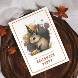 Waterverf Bunny Halloween Invitation Kaart