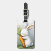 Waterverf Bunny Happy Harvest Bagagelabel (Voorkant verticaal)