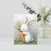 Waterverf Bunny Happy Harvest Feestdagenkaart (Staand voorkant)