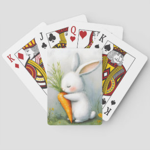 Waterverf Bunny Happy Harvest Pokerkaarten