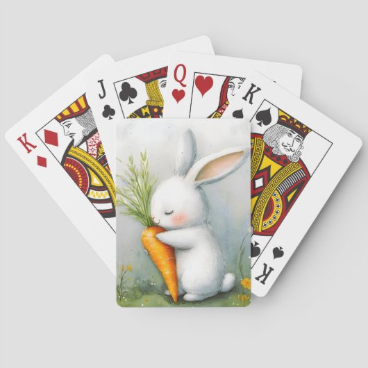 Waterverf Bunny Happy Harvest Pokerkaarten (Achterkant)