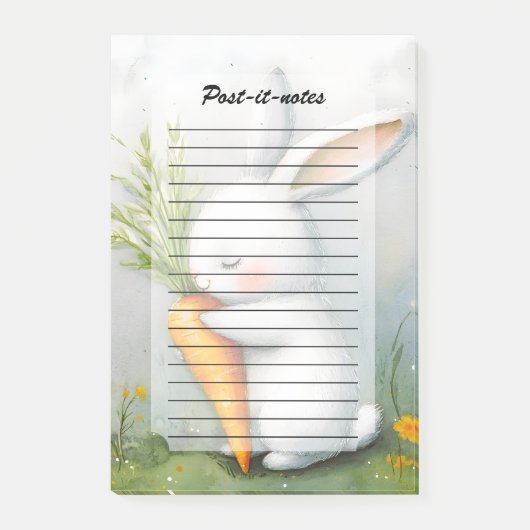 Waterverf Bunny Happy Harvest Post-it® Notes (Voorkant)