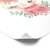 Waterverf Bunny met Florals Foto afdrukken (Hoek)