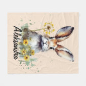 Waterverf Bunny met paardebloem Fleece Deken (Voorkant (Horizontaal))
