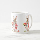 Waterverf Bunny met Watermeloen Koffiemok (Voorkant rechts)