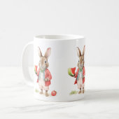 Waterverf Bunny met Watermeloen Koffiemok (Voorkant links)