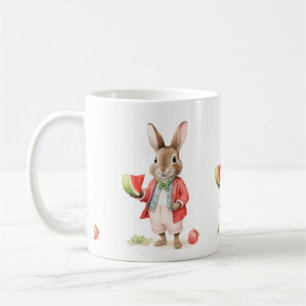 Waterverf Bunny met Watermeloen Koffiemok