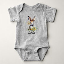 Waterverf Bunny Paardebloem Baby Jersey Bodysuit