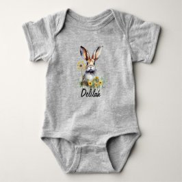 Waterverf Bunny Paardebloem Baby Jersey Bodysuit