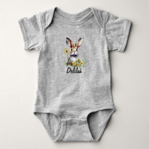 Waterverf Bunny Paardebloem Baby Jersey Bodysuit