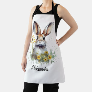Waterverf Bunny paardenbloem gepersonaliseerd Scho Schort
