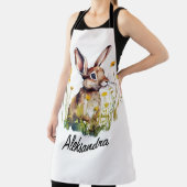 Waterverf Bunny paardenbloem gepersonaliseerd Scho Schort (Insitu)