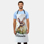 Waterverf Bunny paardenbloem gepersonaliseerd Scho Schort (Gedragen)