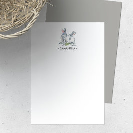 Waterverf Bunny Personalized Stationery Notitiekaartje