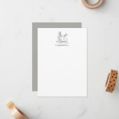 Waterverf Bunny Personalized Stationery Notitiekaartje (Voorkant / Achterkant in situ)