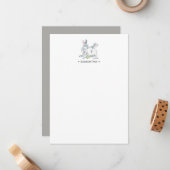 Waterverf Bunny Personalized Stationery Notitiekaartje (Voorkant / Achterkant in situ)