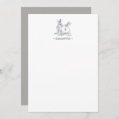 Waterverf Bunny Personalized Stationery Notitiekaartje (Voorkant / Achterkant)