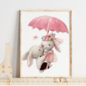 Waterverf Bunny Princess | Bunny Wall Print