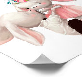 Waterverf Bunny Princess | Bunny Wall Print (Hoek)