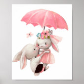 Waterverf Bunny Princess | Bunny Wall Print (Voorkant)