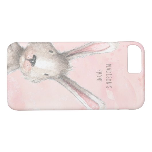 Waterverf Bunny Rabbit aangepaste naam Case-Mate iPhone Case (Achterkant (Horizontaal))