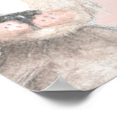 Waterverf Bunny Rabbit aangepaste naam Poster (Hoek)