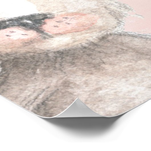 Waterverf Bunny Rabbit aangepaste naam Poster (Hoek)