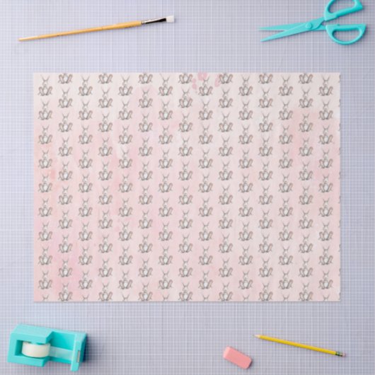 Waterverf Bunny Rabbit-coördinator Tissuepapier (Craft)