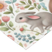 Waterverf Bunny Rabbit Floral Tafelkleed (Gekanteld)