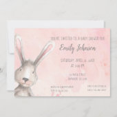 Waterverf Bunny Rabbit gepersonaliseerd baby showe Kaart (Voorkant)