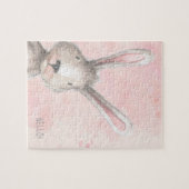Waterverf Bunny Rabbit Hallo aangepast Legpuzzel (Horizontaal)