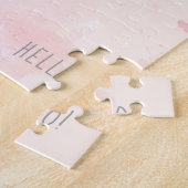 Waterverf Bunny Rabbit Hallo aangepast Legpuzzel (Zijkant)