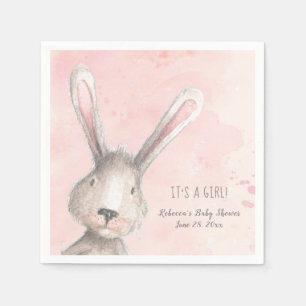 Waterverf Bunny Rabbit Het is een meisjesgewoonte Servet